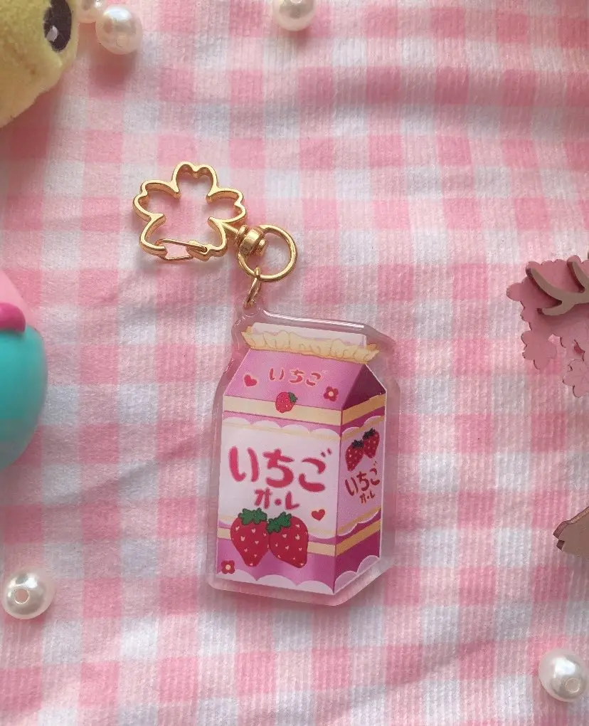 Porte Clé Lait à la Fraise Sakura