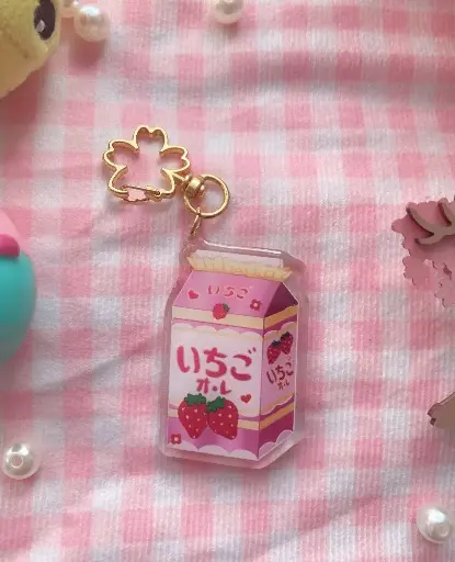 Porte Clé Lait à la Fraise Sakura
